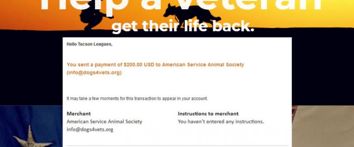American Service Animal Society Donation Via Veterans Day Volleyball Tournament American Service Animal Society Donation Via Veterans Day Volleyball Tournament