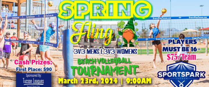 Mar 23rd Sand Volleyball Tournament Men’s & Women’s 3v3